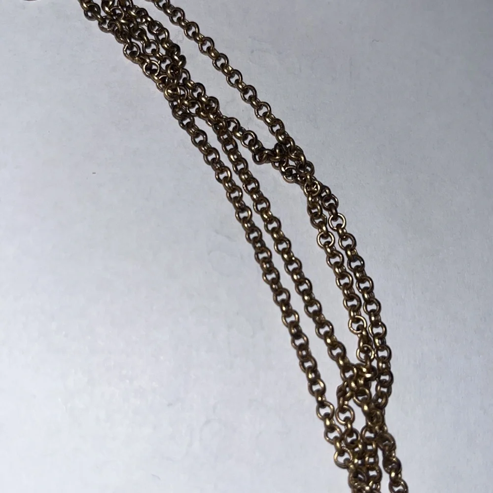 Lucky Brand brass tone multi strand necklace